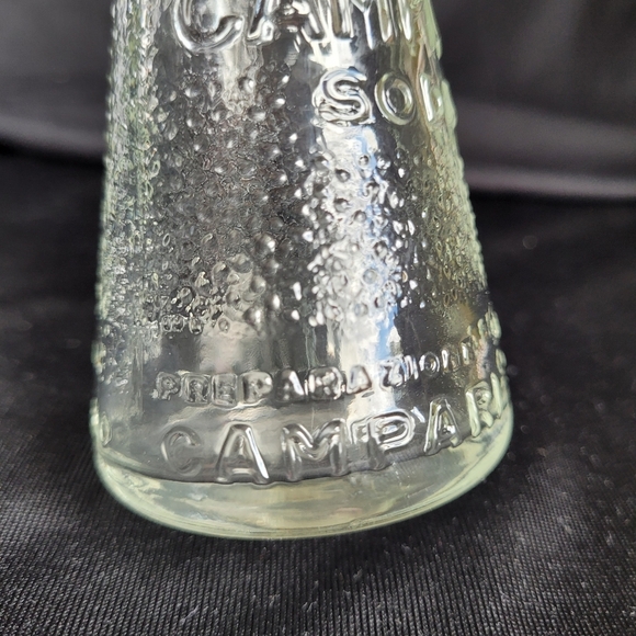 Small Vintage Glass Campari Soda Bottle Textured Approx 5.5" Tall x 2" at Base - Picture 7 of 10